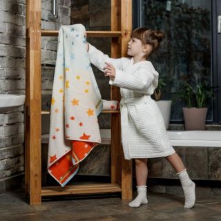 Халат вафельный детский Радость с капюшоном (ушки) Халат вафельный детский Радость с капюшоном (ушки)