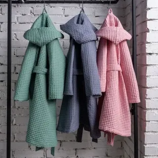 Халат вафельный детский Радость с капюшоном Халат вафельный детский Радость с капюшоном