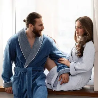 Халат вафельный Лимонная роща женский комбинированный Халат вафельный Лимонная роща женский комбинированный