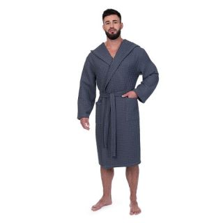 Халат вафельный Основа комфорта универсальный с капюшоном (рельефный) Халат вафельный Основа комфорта универсальный с капюшоном (рельефный)