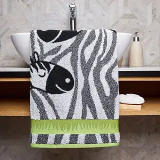 Полотенце махровое Поющие зебры с петелькой Полотенце махровое Поющие зебры с петелькой