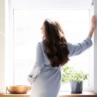 Халат вафельный Лимонная роща женский комбинированный Халат вафельный Лимонная роща женский комбинированный