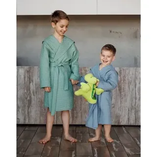 Халат вафельный детский Радость с капюшоном (ушки) Халат вафельный детский Радость с капюшоном (ушки)