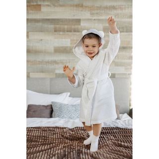 Халат вафельный детский Радость с капюшоном (ушки) Халат вафельный детский Радость с капюшоном (ушки)