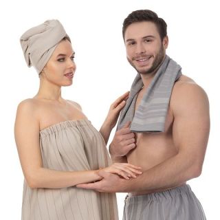 Комплект для сауны Здоровый дух (парео + чалма) женский Комплект для сауны Здоровый дух (парео + чалма) женский