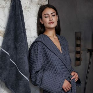 Халат вафельный Основа комфорта универсальный с капюшоном (рельефный) Халат вафельный Основа комфорта универсальный с капюшоном (рельефный)