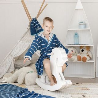 Халат махровый детский Морское приключение с капюшоном Халат махровый детский Морское приключение с капюшоном