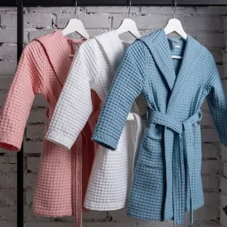 Халат вафельный детский Радость с капюшоном (ушки) Халат вафельный детский Радость с капюшоном (ушки)