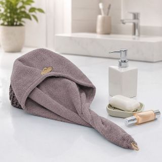 Cleanelly – Чалма махровая на пуговице 25,5 Х 62 розовая – набор полотенец, цвет бежевый Cleanelly – Чалма махровая на пуговице 25,5 Х 62 розовая – набор полотенец, цвет бежевый