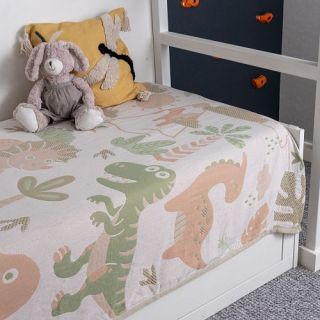 Детский плед из муслина 200х150 Парк динозавров рельефный Детский плед из муслина 200х150 Парк динозавров рельефный