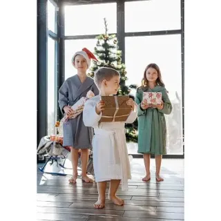 Халат вафельный детский Радость с капюшоном Халат вафельный детский Радость с капюшоном