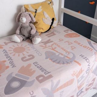 Детский плед из муслина 200х150 Веселый алфавит рельефный Детский плед из муслина 200х150 Веселый алфавит рельефный