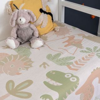 Детский плед из муслина 200х150 Парк динозавров рельефный Детский плед из муслина 200х150 Парк динозавров рельефный