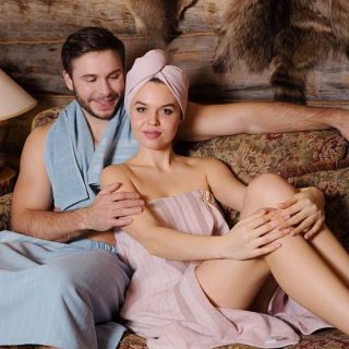 Комплект для сауны Здоровый дух (парео + чалма) женский Комплект для сауны Здоровый дух (парео + чалма) женский