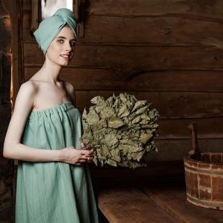 Комплект для сауны Здоровый дух (парео + чалма) женский Комплект для сауны Здоровый дух (парео + чалма) женский