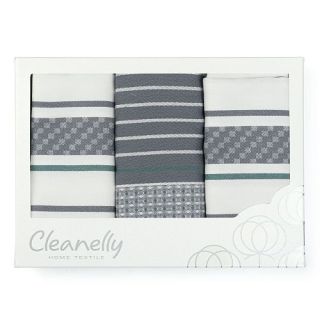 Cleanelly – Набор кухонных полотенец Акцент в подарочной упаковке, Cleanelly – Набор кухонных полотенец Акцент в подарочной упаковке,