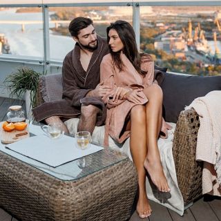 Халат махровый Закаты на Мадейре женский Халат махровый Закаты на Мадейре женский