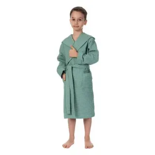 Халат вафельный детский Радость с капюшоном Халат вафельный детский Радость с капюшоном