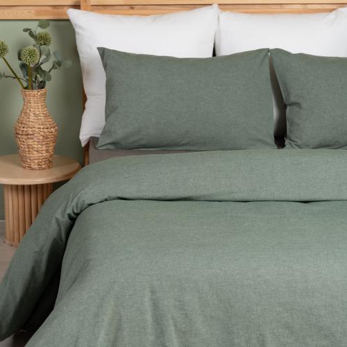 Cleanelly – Комплект постельного белья ЛЕС вареный хлопок, размер 1,5 спальное, Евро